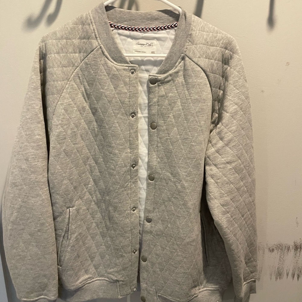 Sovereign Code Light Gray Quilted Bomber Jacket